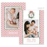 Laurel & Light Poinsettia - Watercolor Printed Holiday Card