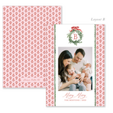 Laurel & Light Poinsettia - Watercolor Printed Holiday Card