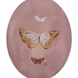 Blush Butterflies (11x14 Oval Canvas)