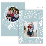 Fleur de Noël Winter Sky - Watercolor Printed Holiday Card