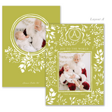 Fleur de Noël Citron - Watercolor Printed Holiday Card