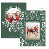 Fleur de Noël Evergreen - Watercolor Printed Holiday Card