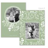 Fleur de Noël Sage - Watercolor Printed Holiday Card