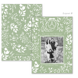 Fleur de Noël Sage - Watercolor Printed Holiday Card