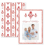 Tres Fleur, Multiple colors available- Watercolor Printed Holiday Card