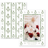Fleur Block Print Frame, Multiple colors available - Watercolor Printed Holiday Card
